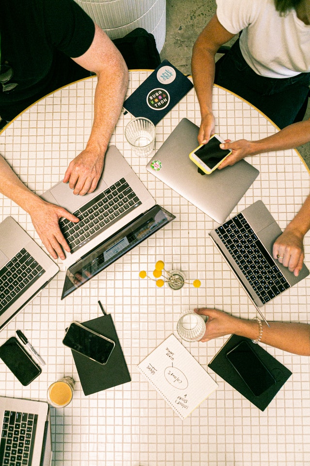 Digital marketing team at work